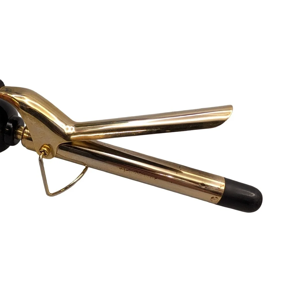 Hot Shot Tools Curling Iron 1003 Gold Black Professional Hair Styler 1 Inch